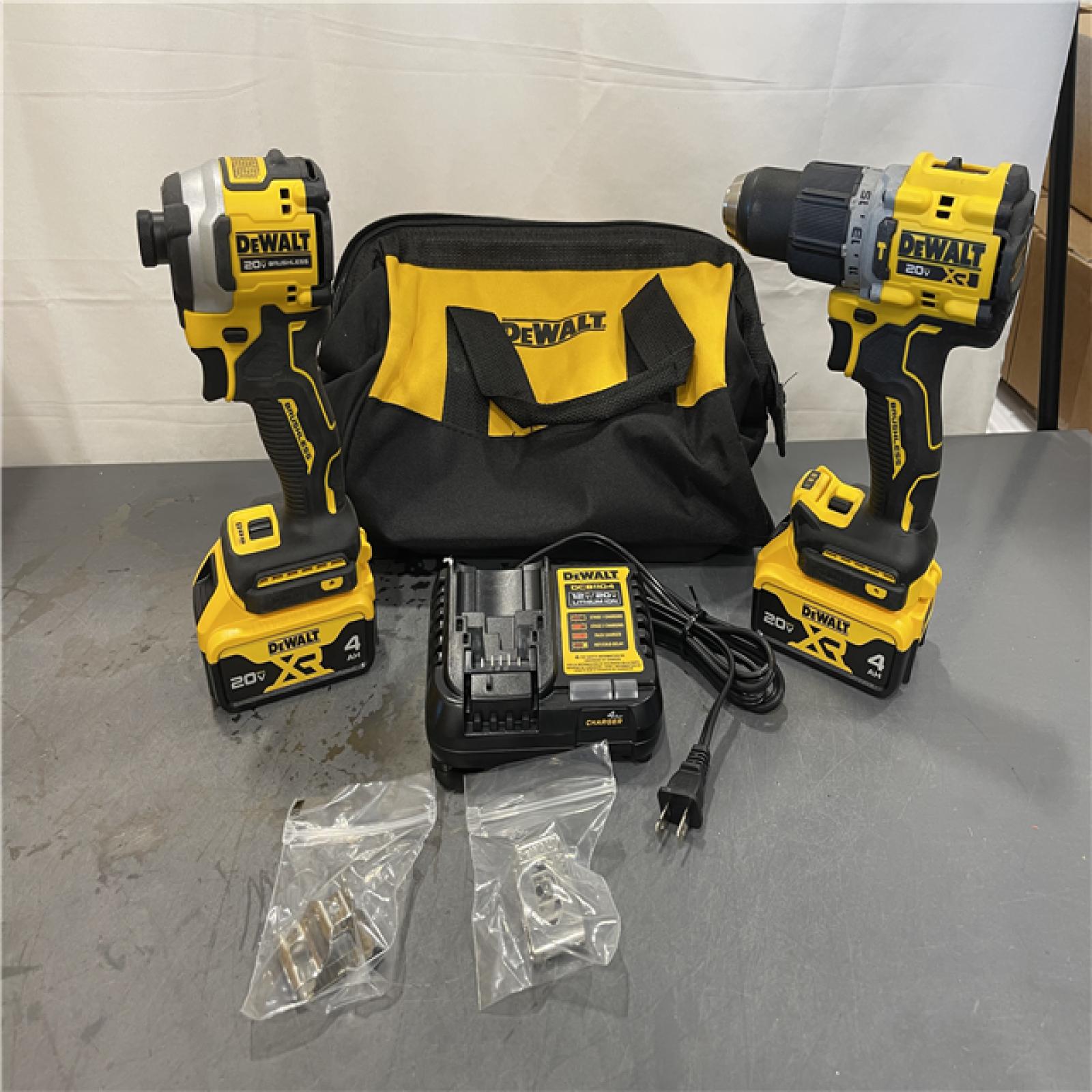 AS-IS - DEWALT 20V MAX XR Hammer Drill and ATOMIC Impact Driver 2 Tool Cordless Combo Kit
