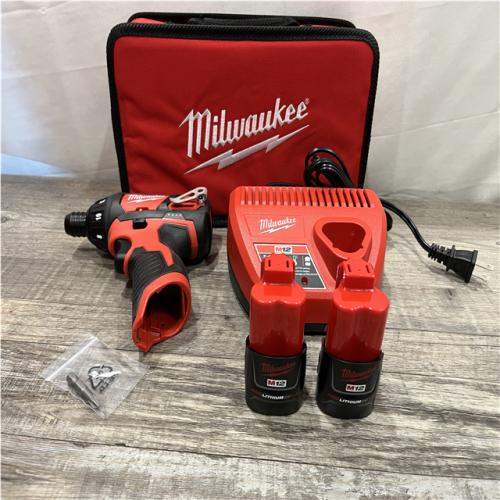 AS-IS Milwaukee 12V Lithium-Ion Cordless 1/4 in. Hex Screwdriver Kit