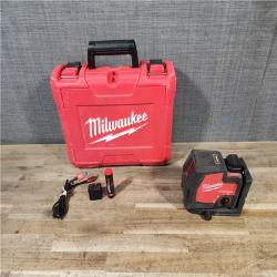 HOUSTON LOCATION - AS-IS Milwaukee 100 ft. REDLITHIUM Lithium-Ion USB Green Rechargeable Cross Line Laser Level with Charger