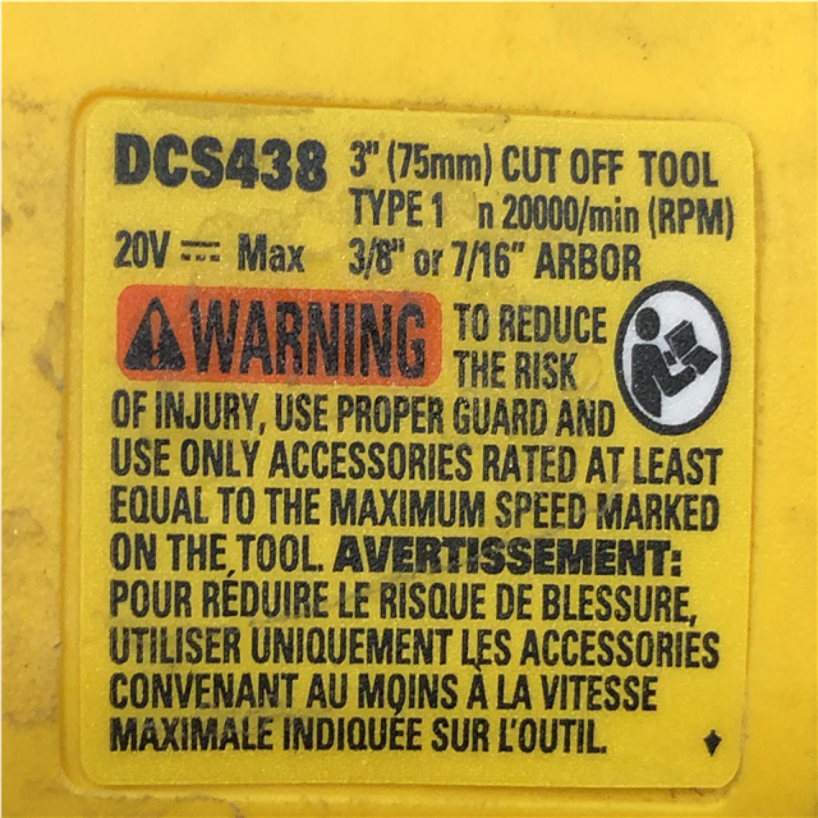 AS-IS DEWALT 20V XR Cordless 3 in. Cut-Off Tool (Tool Only)