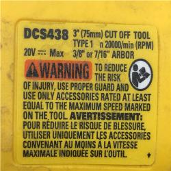 AS-IS DEWALT 20V XR Cordless 3 in. Cut-Off Tool (Tool Only)