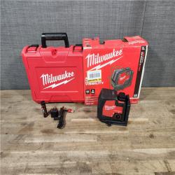 HOUSTON LOCATION - AS-IS MILWAUKEE 100 Ft. REDLITHIUM Lithium-Ion USB Green Rechargeable Cross Line Laser Level with Charger