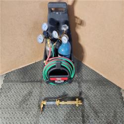 HOUSTON LOCATION - AS-IS Lincoln Electric Port-a-Torch Kit with Oxygen and Acetylene Tanks and 3/16 in. X 12 Ft. Hose  for Cutting Welding and Brazing