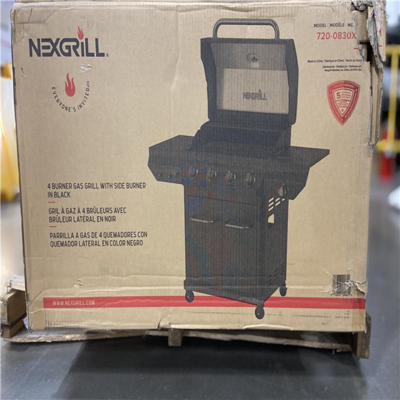 DALLAS LOCATION - Nexgrill 4 Burner with Side Burner Propane Gas Grill in Black