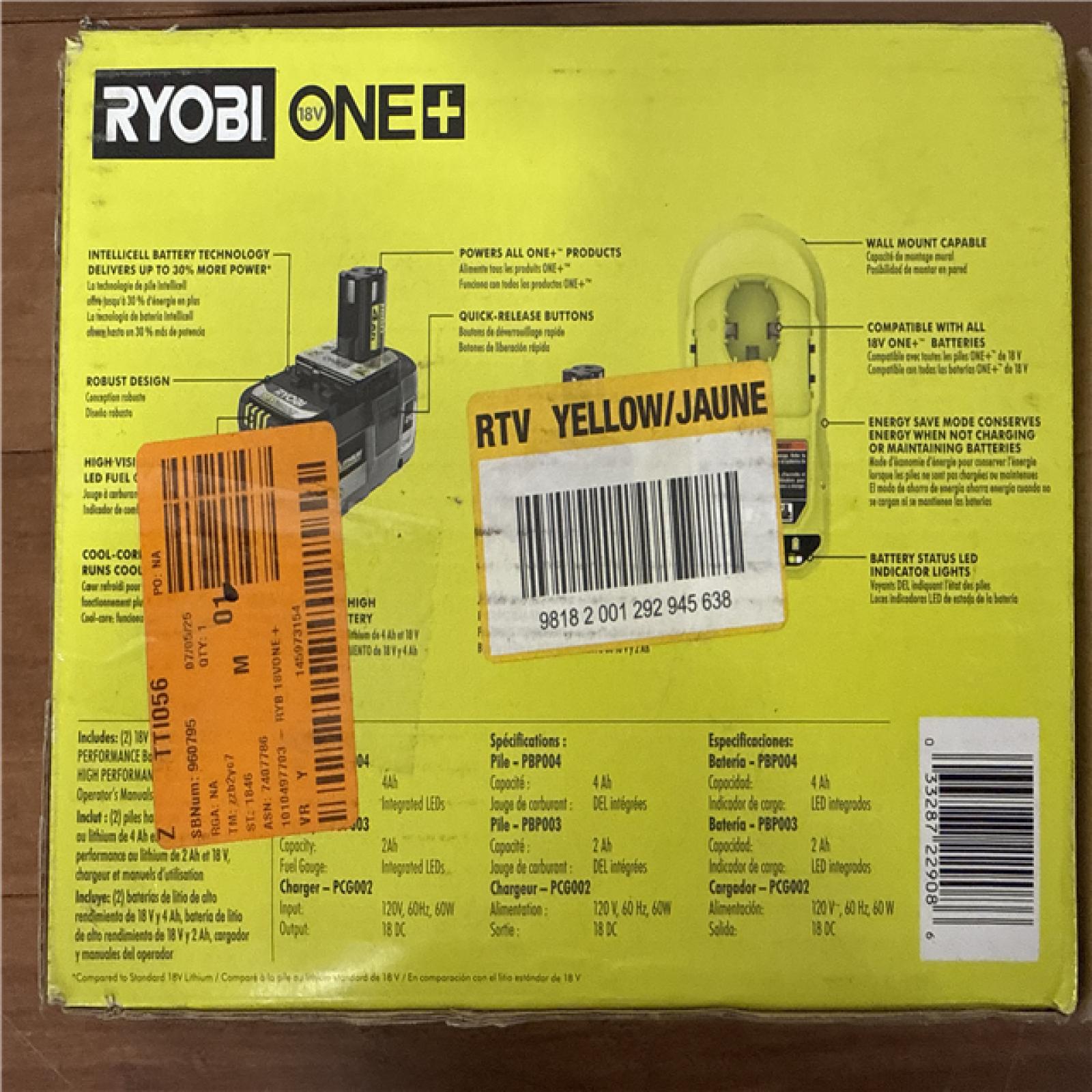 California NEW Ryobi 18V High Performance Starter Kit (includes 3 Batteries & Charger)