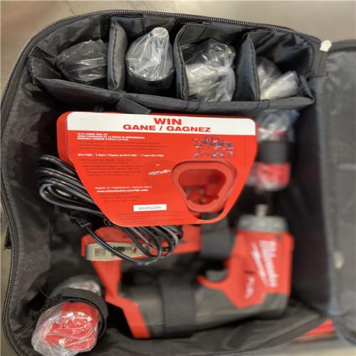 AS-IS Milwaukee M12 FUEL 12V Lithium-Ion Brushless Cordless 4-in-1 Installation 3/8 in. Drill Driver Kit with 4-Tool Heads
