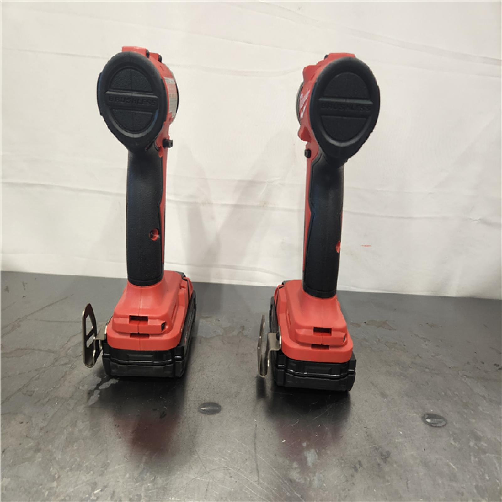 AS-IS- Milwaukee M18 18V Lithium-Ion Brushless Cordless Compact Drill/Impact Combo Kit