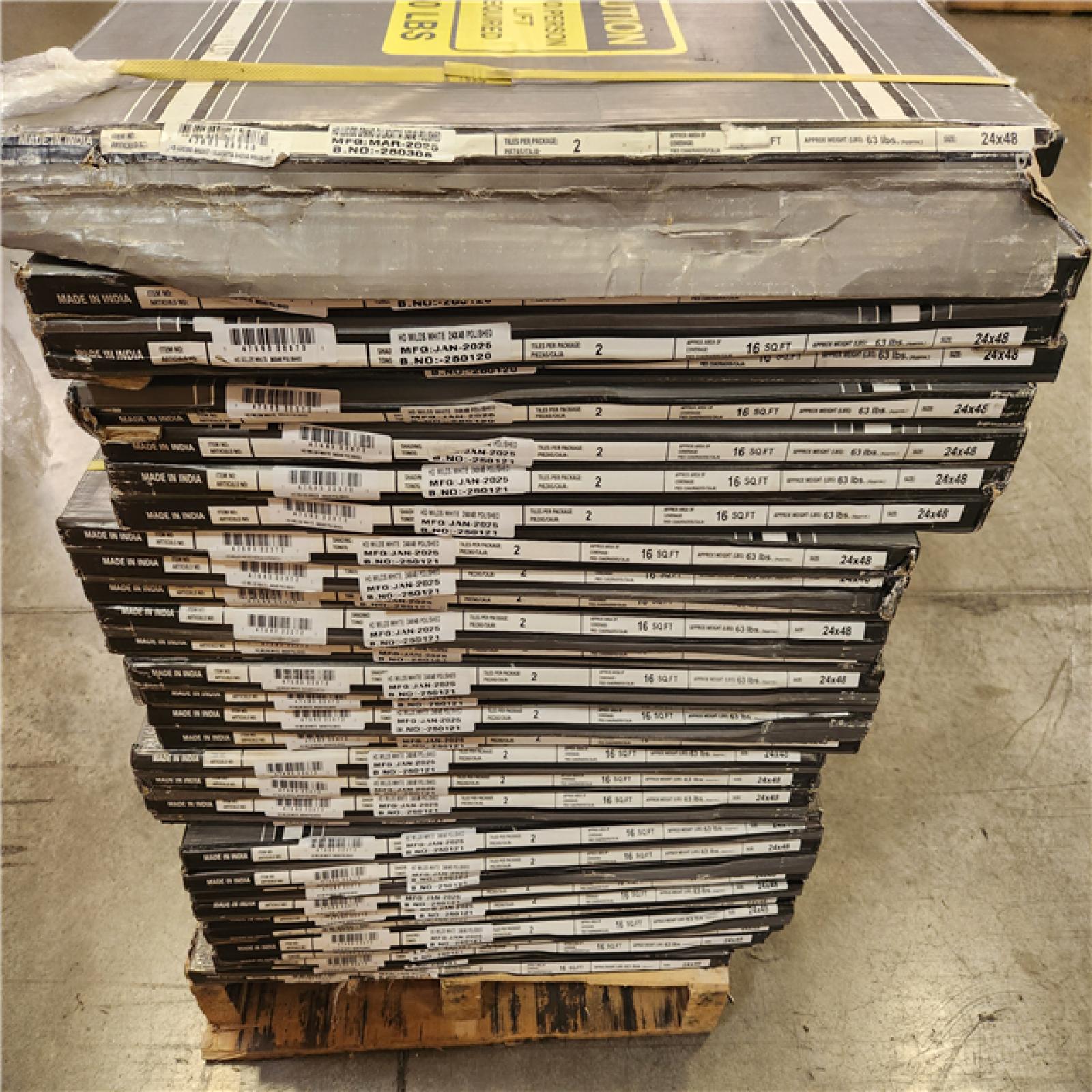 Phoenix NEW MSI Milos White 24 in. x 48 in. Polished Porcelain Marble Look Floor and Wall Tile (512 sq. ft. /32 Case)