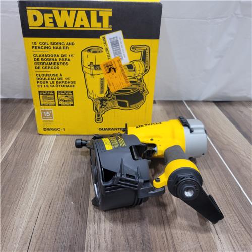 AS-IS DEWALT DW66C-1 2-1/2 Inch 15 Degree Coil Siding and Fencing Nailer