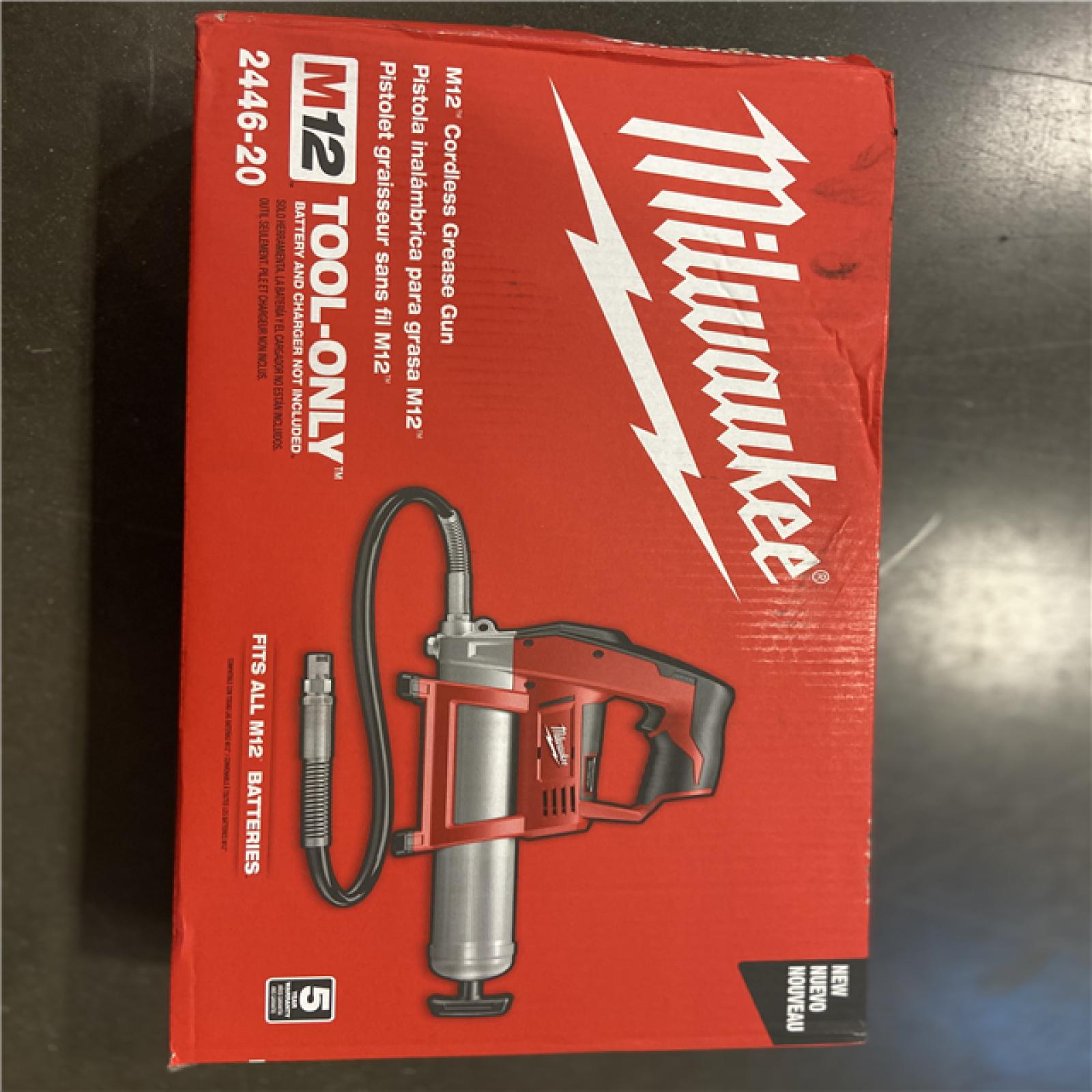AS-IS - Milwaukee M12 12V Lithium-Ion Cordless Grease Gun (Tool-Only)