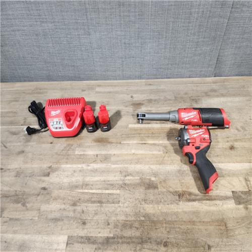 HOUSTON LOCATION - AS-IS MILWAUKEE 2 TOOL COMBO KIT W/ (2) BATTERY & CHARGER