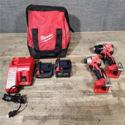 HOUSTON LOCATION - AS-IS M18 18-Volt Lithium-Ion Brushless Cordless Compact Hammer Drill/Impact Combo Kit (2-Tool) with (2) Batteries, Bag