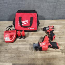 HOUSTON LOCATION - AS-IS (APPEARS LIKE NEW) MILWAUKEE 2 TOOL COMBO KIT W/ (2) BATTERY & CHARGER