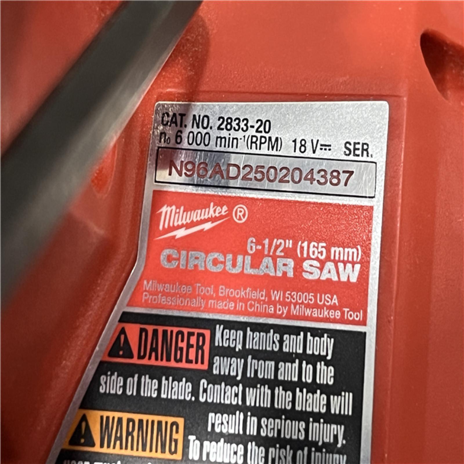 AS-IS Milwaukee FUEL 18V Lithium-Ion Brushless Cordless 6-1/2 in. Circular Saw (Tool-Only)