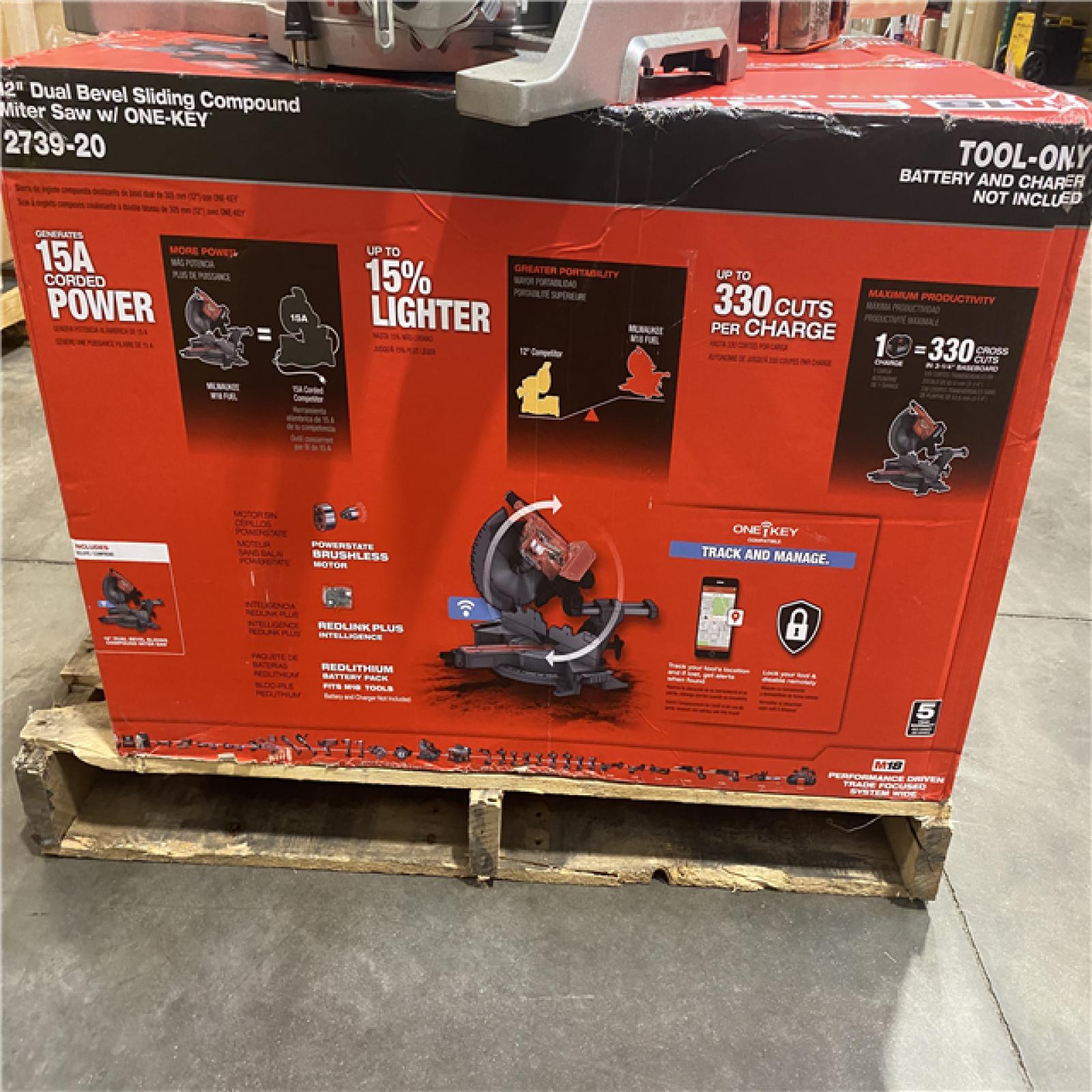 As-Is- Milwaukee M18 FUEL Brushless Cordless 12 in. Dual Bevel Sliding Compound Miter Saw (Tool Only)