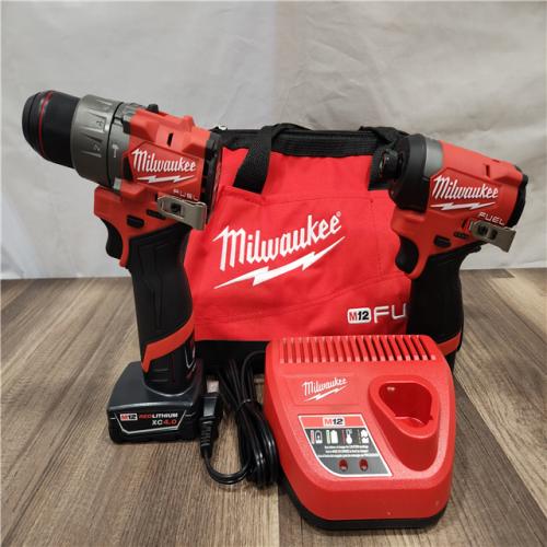 AS-IS- Milwaukee 12V Brushless Hammer Drill and Impact Driver Combo Kit