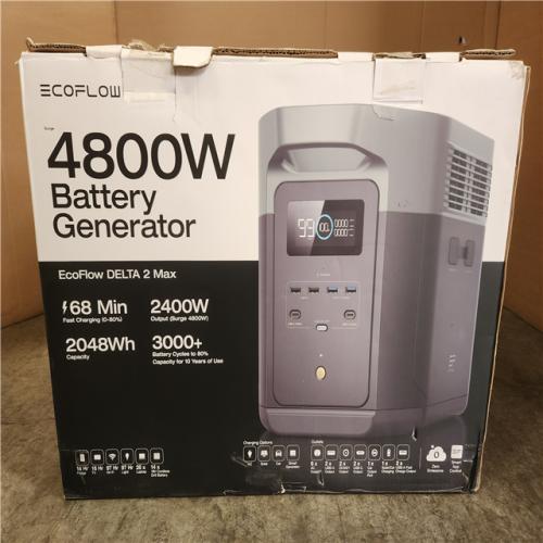 Phoenix EcoFlow Battery Generator DELTA 2 Max Solar Generator  2400W Output 2048Wh LFP Power Station for Home Backup Push-Button