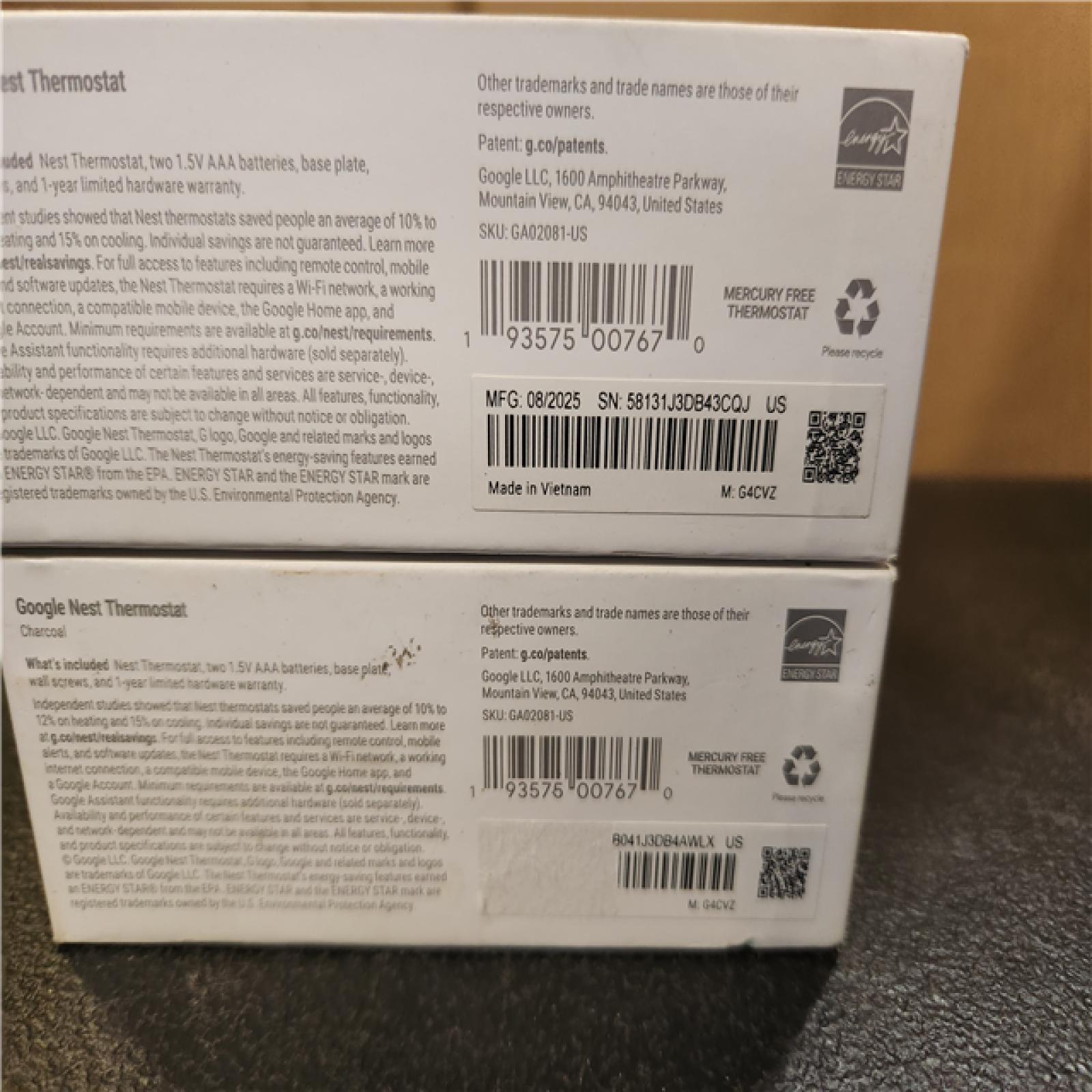 Phoenix AS-IS Google Nest Thermostat - Smart Programmable Wi-Fi Thermostat - (2-Pack)