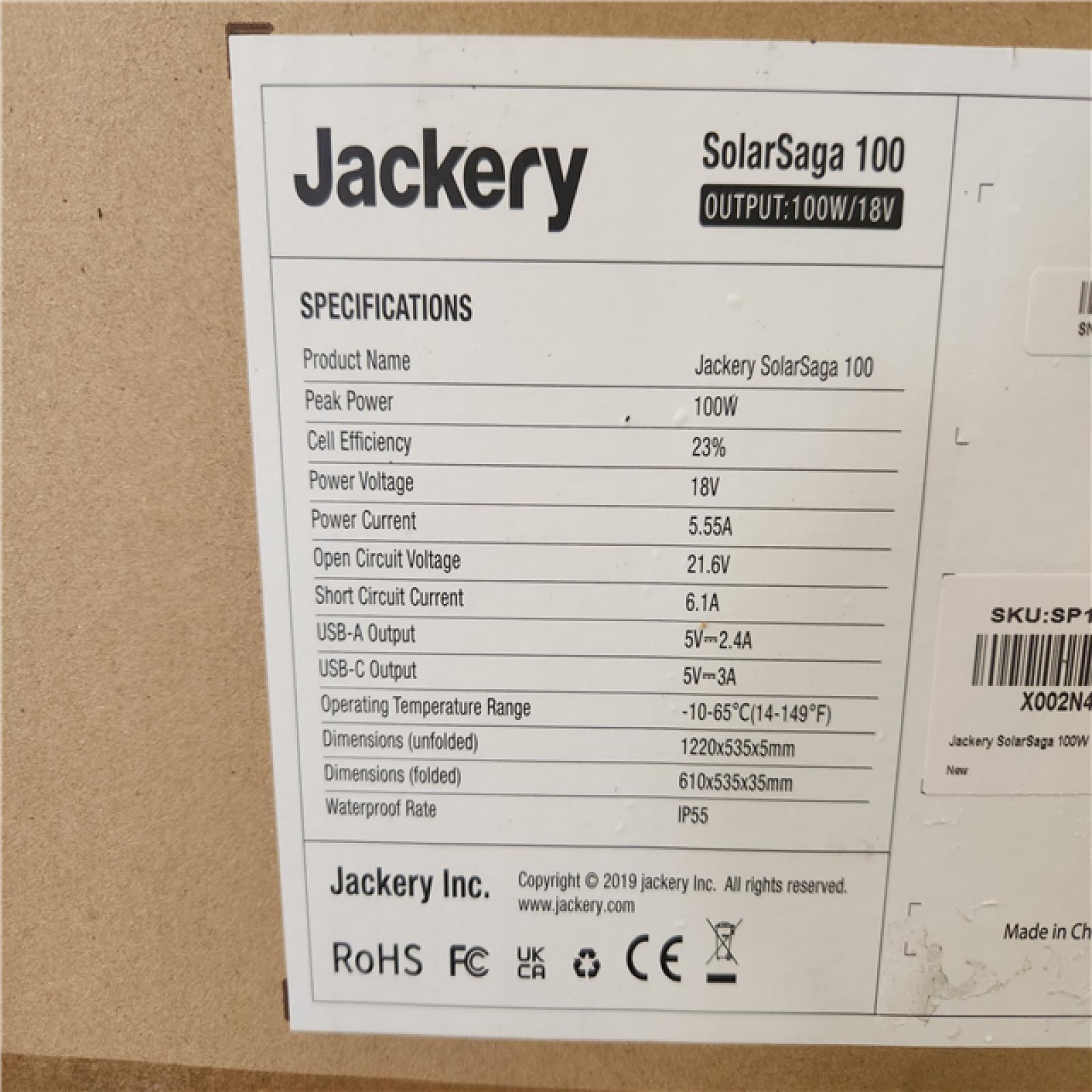 Phoenix NEW Jackery SolarSaga 100  100W Solar Panel Explorer 440/Power Pro (SEALED)