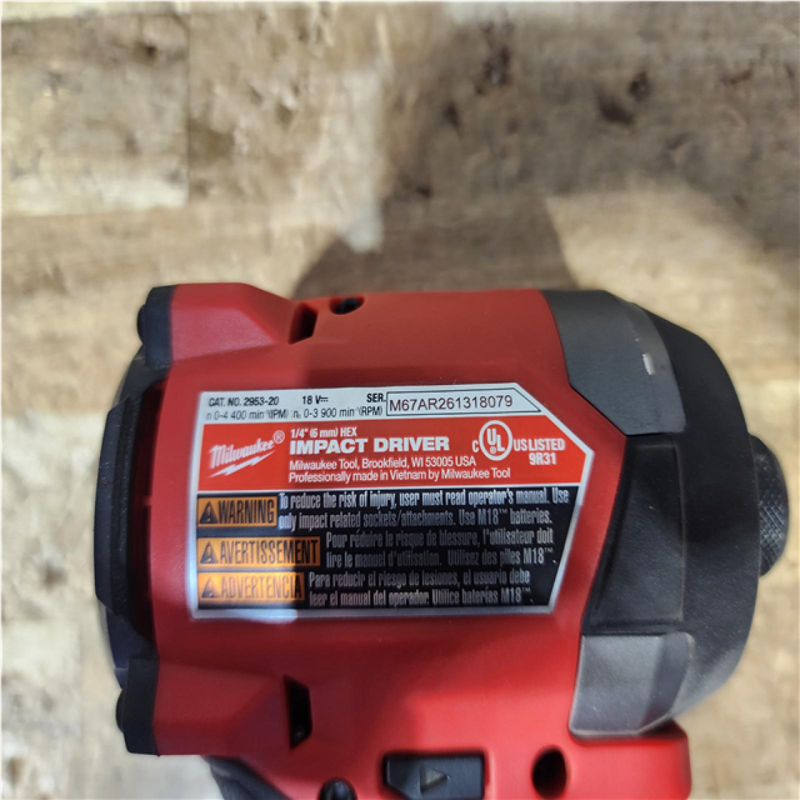 Houston Location AS-IS Milwaukee FUEL 18V Lithium-Ion Brushless Cordless 1/4 in. Hex Impact Driver (Tool-Only)