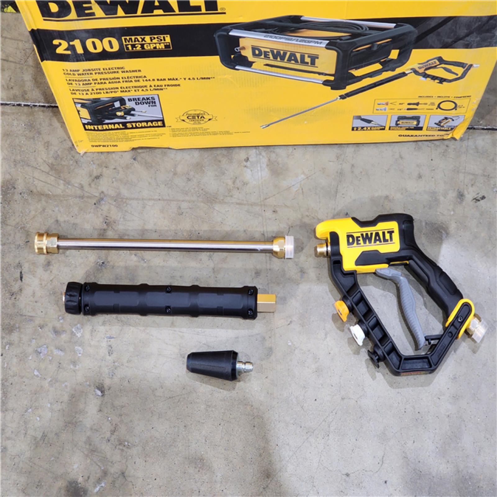 HOUSTON LOCATION - AS-IS DEWALT Electric Pressure Washer 2100 PSI Jobsite Power Washer DWPW2100