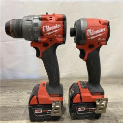 AS-IS Milwaukee FUEL 18V Lithium-Ion Brushless Cordless Hammer Drill and Impact Driver Combo Kit