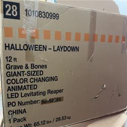 DALLAS LOCATION - Home Accents Holiday 12 ft. Grave & Bones Giant-Sized Color Changing Animated LED Levitating Reaper