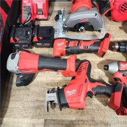 HOUSTON LOCATION - AS-IS Milwaukee M18 18-Volt Lithium-Ion Cordless Combo Kit (9-Tool) with (2) Batteries  Charger  and Tool Bag