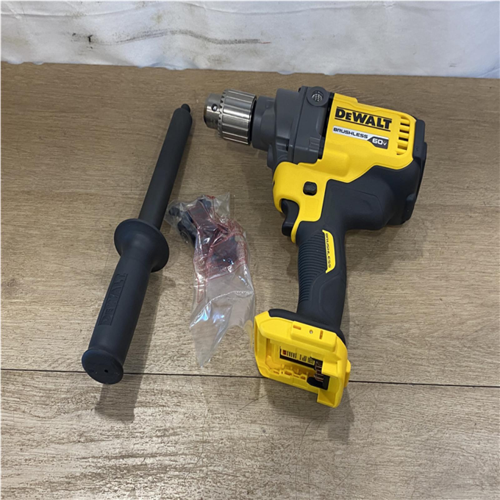 AS-IS DEWALT FLEXVOLT 60-Volt MAX Cordless Brushless 1/2 in. Mixer/Drill with E-Clutch (Tool-Only)