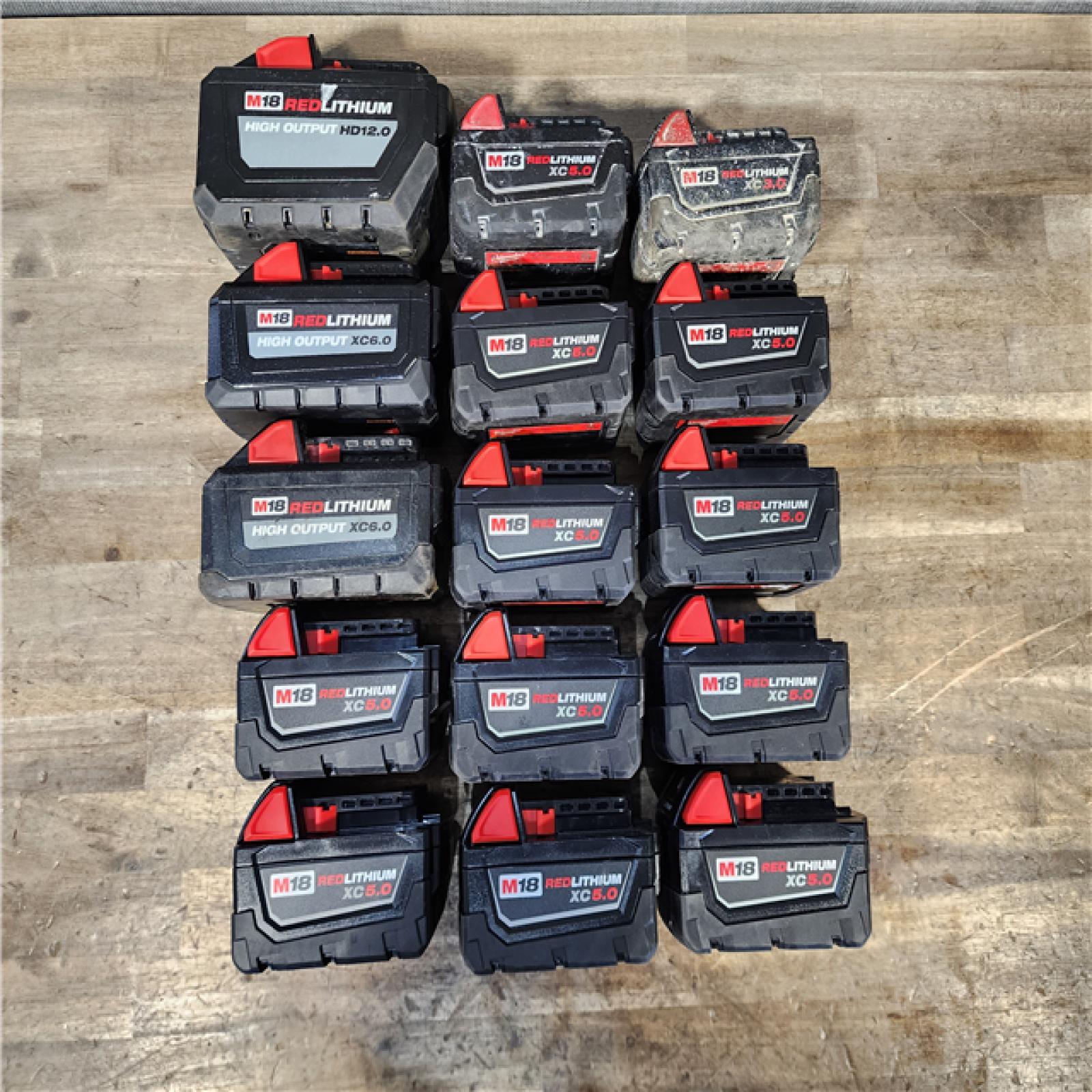 HOUSTON LOCATION - AS-IS MILWAUKEE BATTERY PACK QTY - 15