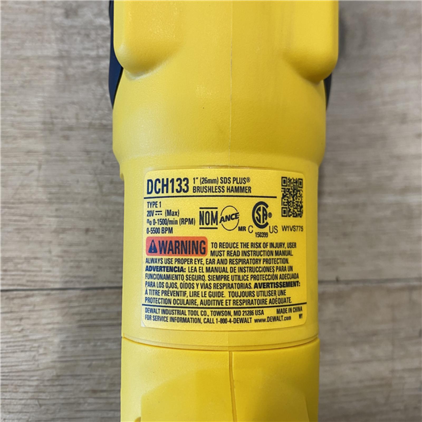 AS-IS DEWALT 20V MAX Cordless Brushless 1 in. SDS Plus D-Handle Concrete and Masonry Rotary Hammer (Tool Only)