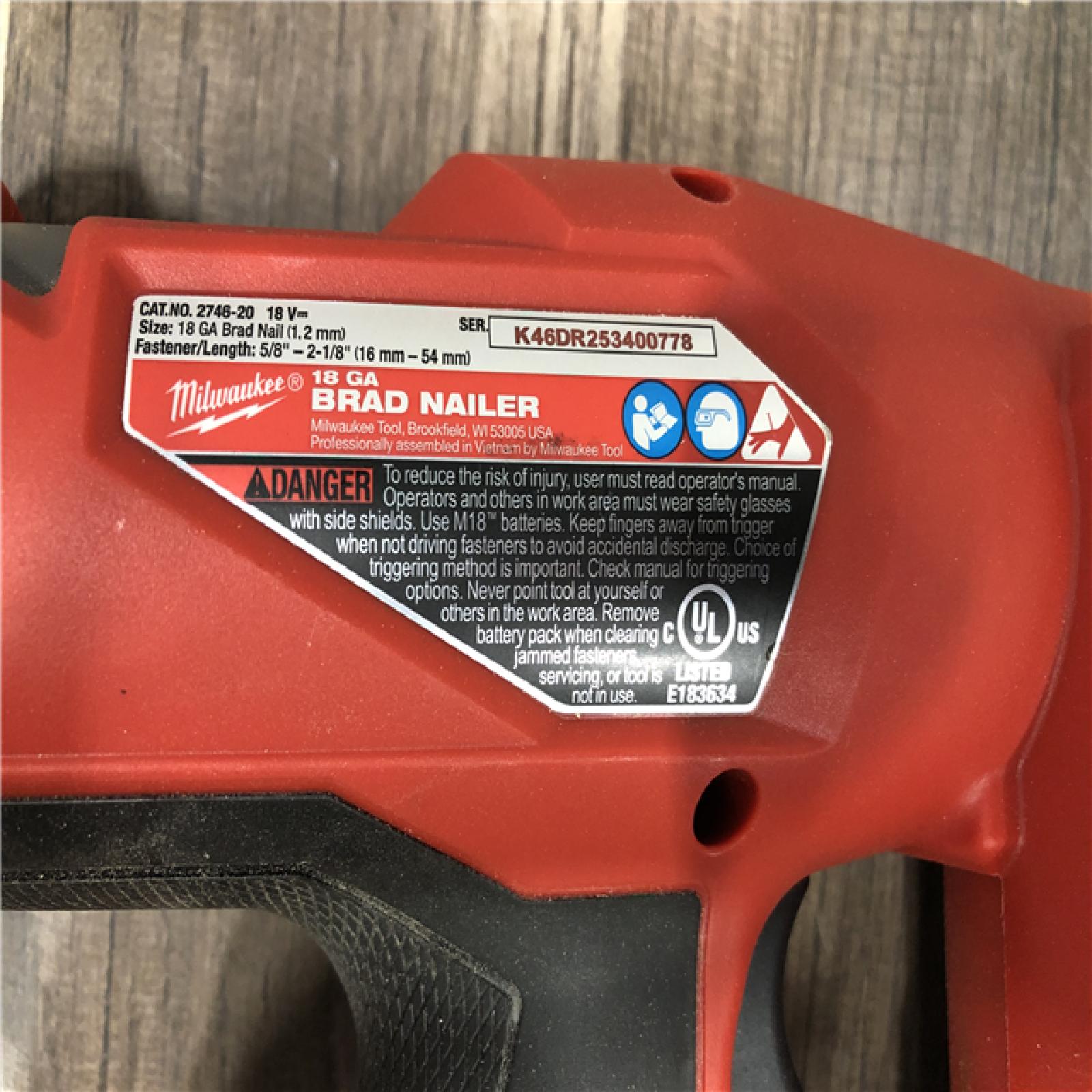 AS-IS Milwaukee FUEL 18-Volt Lithium-Ion Brushless Cordless Gen II 18-Gauge Brad Nailer (Tool-Only)