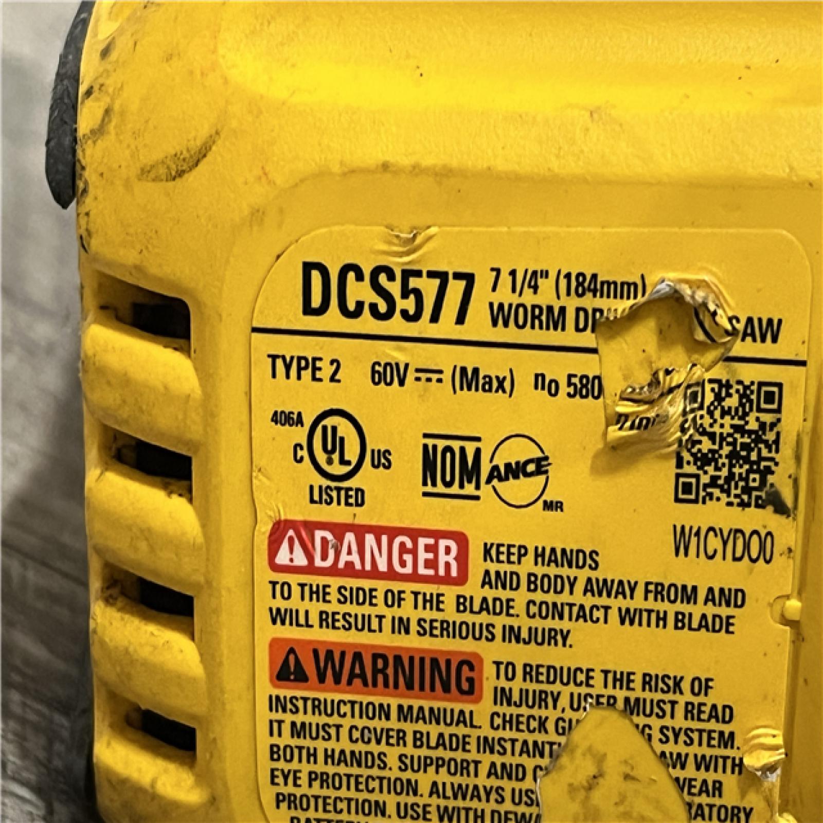 AS-IS DEWALT FLEXVOLT 60V MAX Cordless Brushless 7-1/4 in. Wormdrive Style Circular Saw (Tool Only)