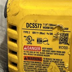 AS-IS DEWALT FLEXVOLT 60V MAX Cordless Brushless 7-1/4 in. Wormdrive Style Circular Saw (Tool Only)