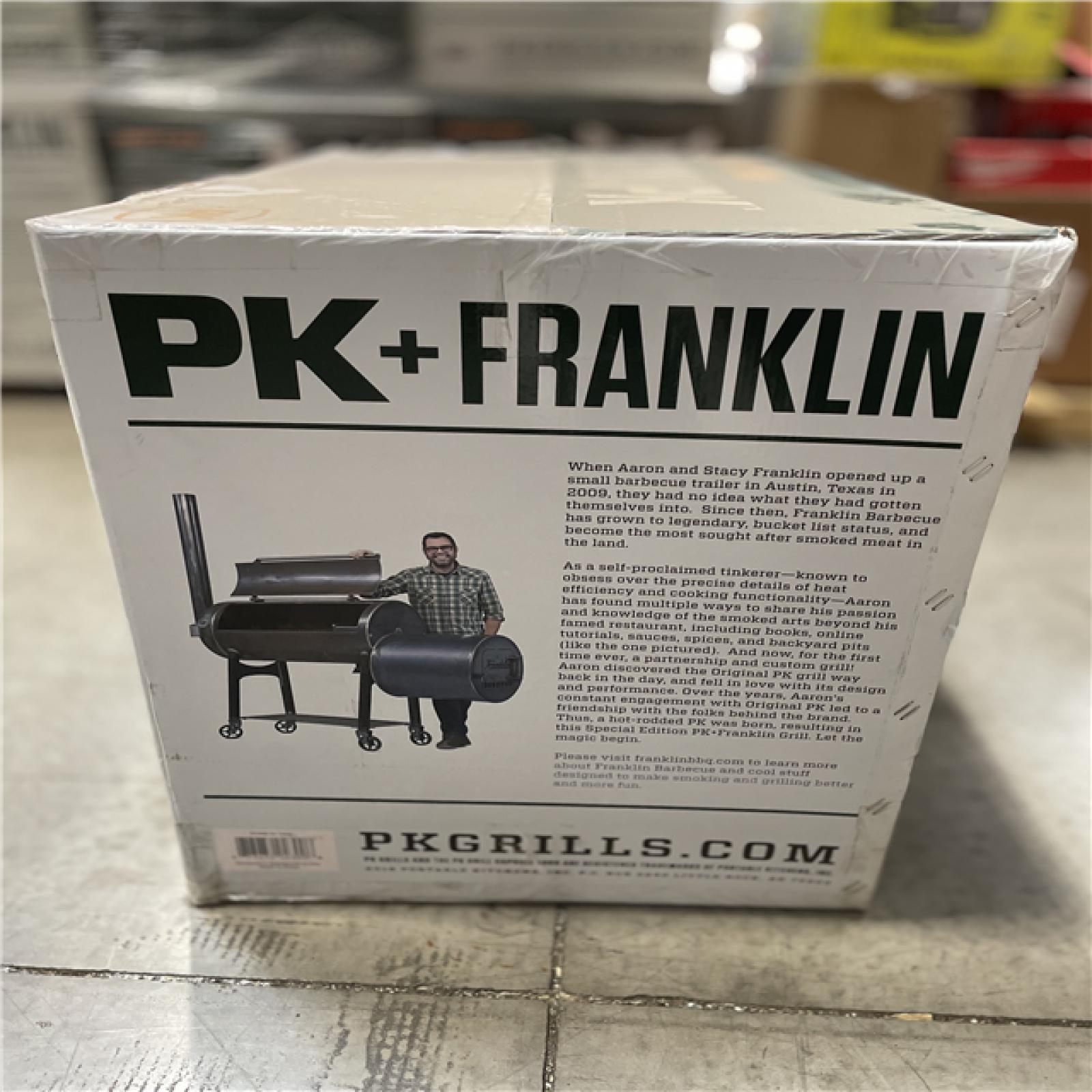 DALLAS LOCATION- PK300 Aaron Franklin Cast Aluminum Portable Charcoal Grill in Black Coal