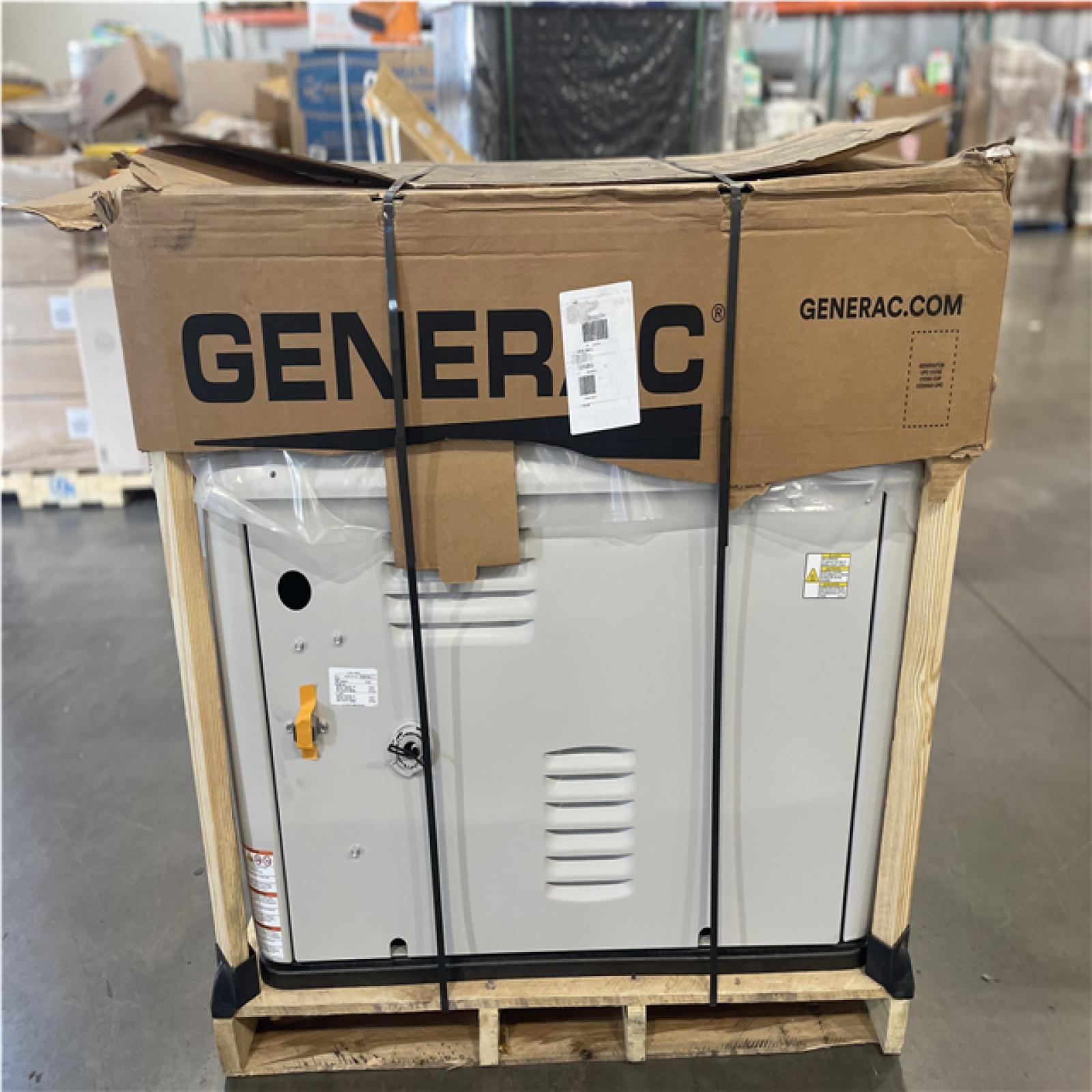 DALLAS LOCATION- AS-IS GENERAC 28kW Generator W/ 200 Amp Transfer Switch  Mobile Monitoring Thermostat