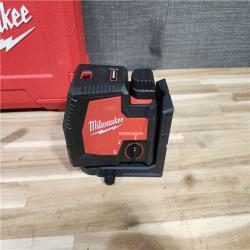 HOUSTON LOCATION - AS-IS Milwaukee Green 100 ft. Cross Line and Plumb Points Rechargeable Laser Level Kit