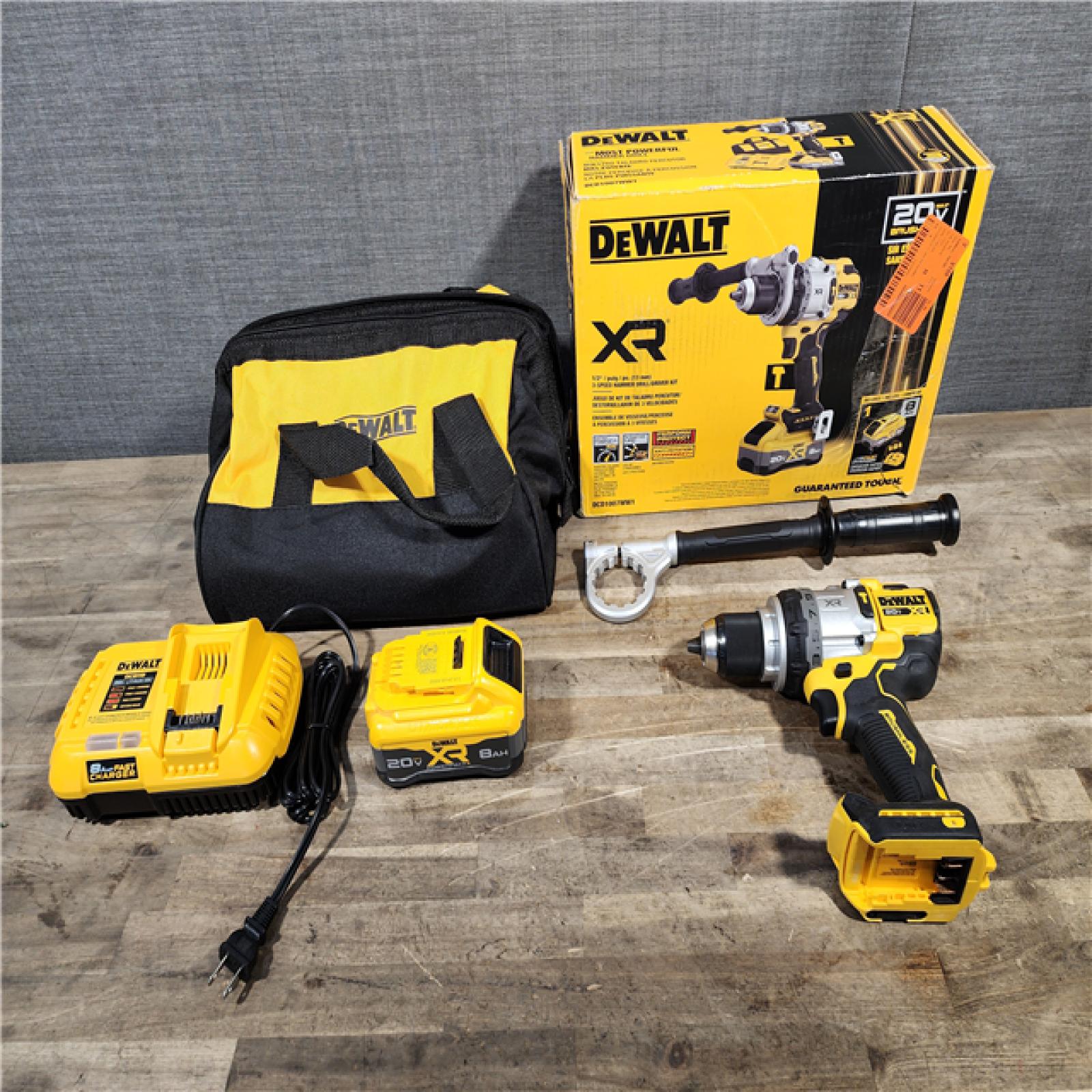 HOUSTON LOCATION - AS-IS DEWALT 20V XR Lithium-Ion Cordless Hammer Drill Kit with 8.0 Ah Battery  Charger and Kit Bag