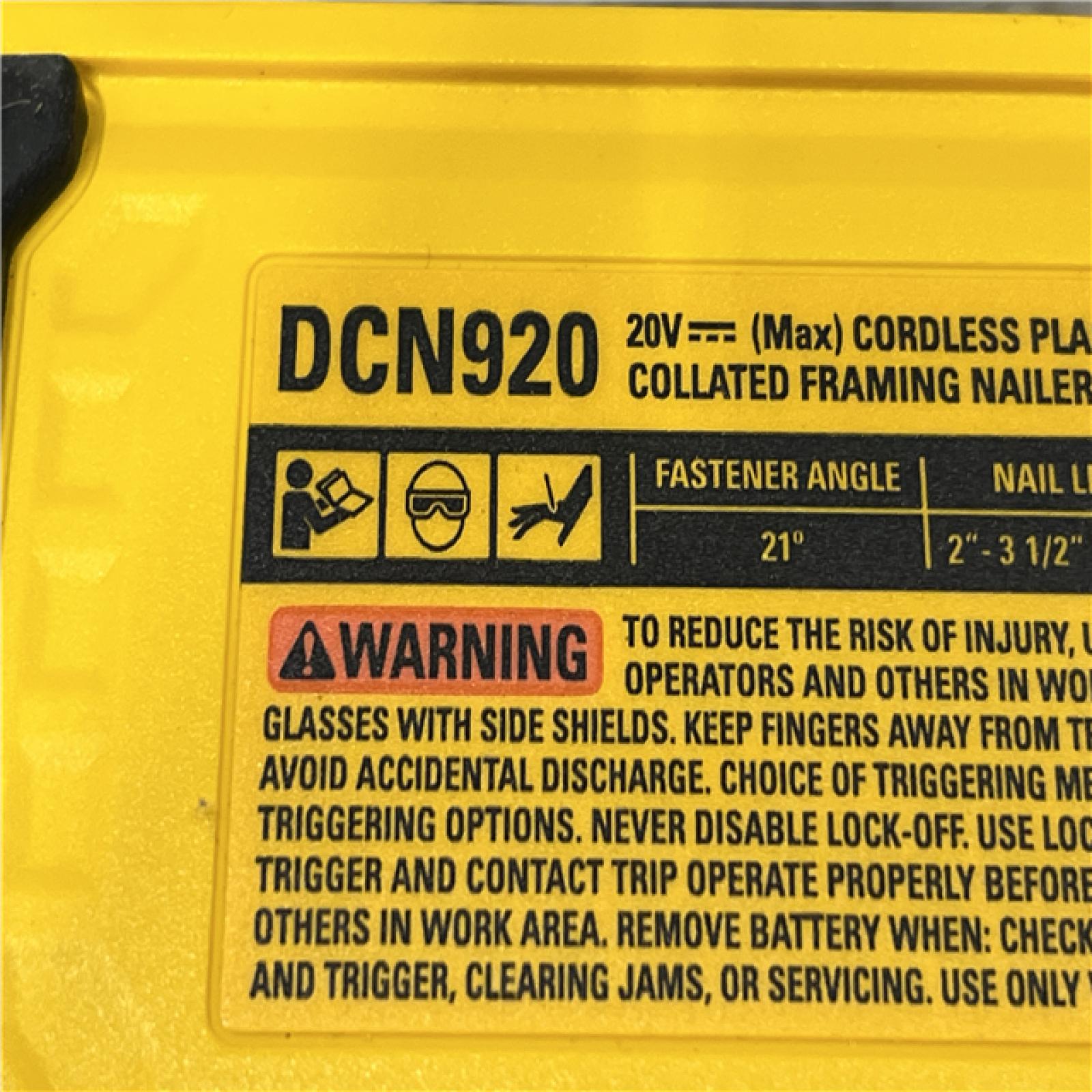AS-IS DEWALT 20-Volt 21° Cordless Framing Nailer (Tool-Only)