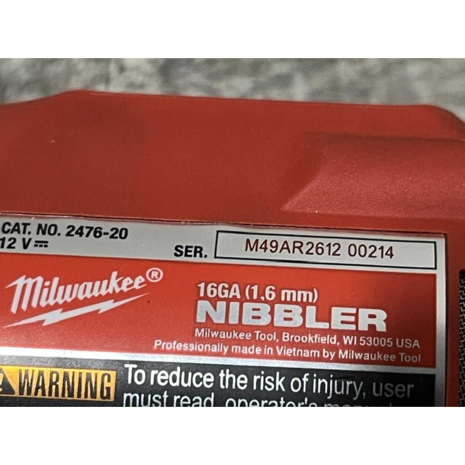 AS-IS Milwaukee FUEL 12-Volt Lithium-Ion Brushless Cordless 16-Gauge Variable Speed Nibbler (Tool-Only)