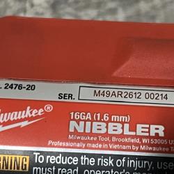 AS-IS Milwaukee FUEL 12-Volt Lithium-Ion Brushless Cordless 16-Gauge Variable Speed Nibbler (Tool-Only)