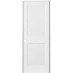 Phoenix NEW Krosswood Doors 36 in. x 80 in. Craftsman Shaker Primed MDF 2-Panel Right-Hand Wood Single Prehung Interior Door