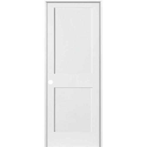 Phoenix NEW Krosswood Doors 36 in. x 80 in. Craftsman Shaker Primed MDF 2-Panel Right-Hand Wood Single Prehung Interior Door