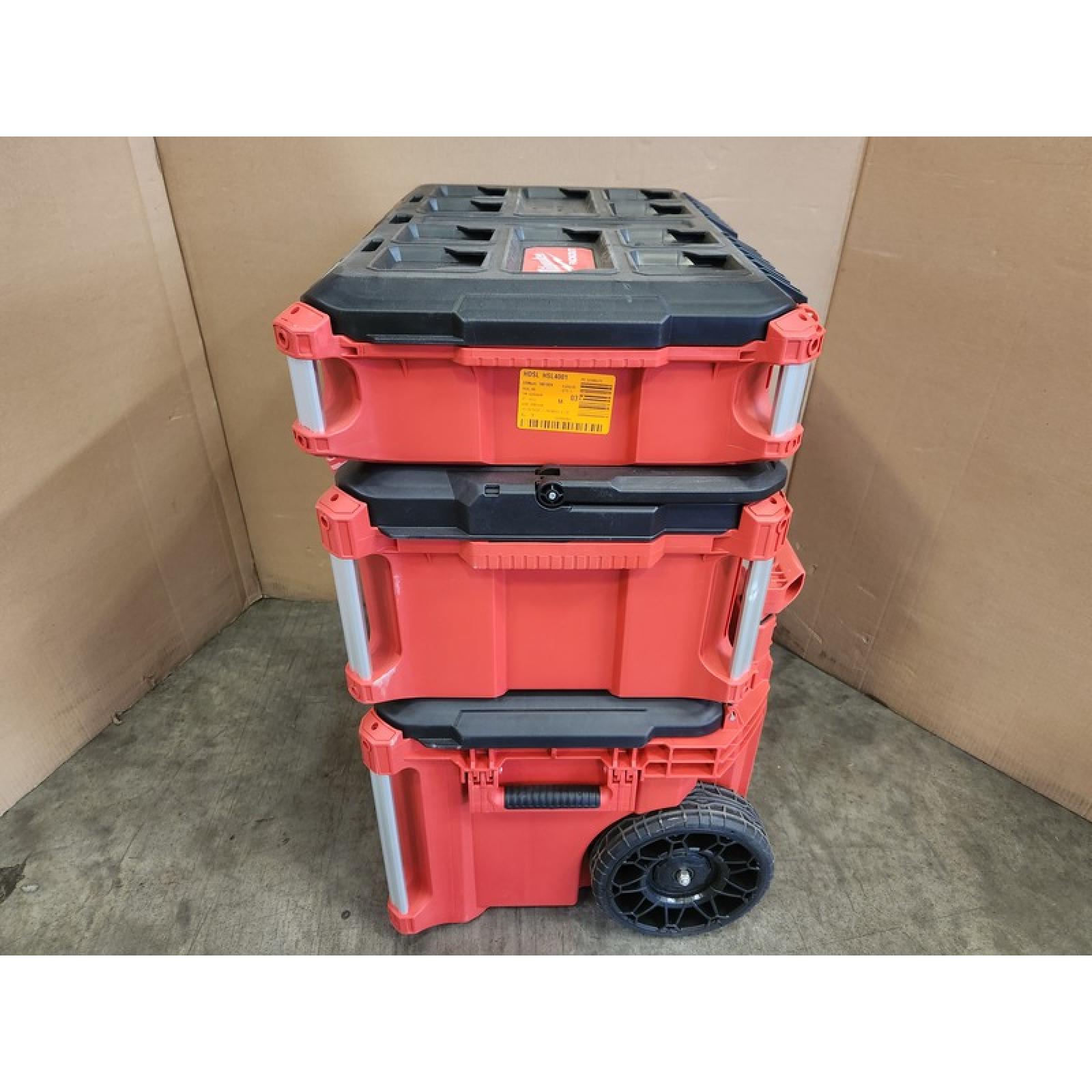 Phoenix NEW Milwaukee PACKOUT 22 in. Rolling Tool Box  22 in. Large Tool Box and 22 in. Medium Tool Box ProSystem Low Profile Handle