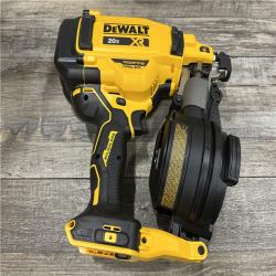 AS-IS DEWALT 20V MAX Lithium-Ion 15-Degree Electric Cordless Roofing Nailer Kit