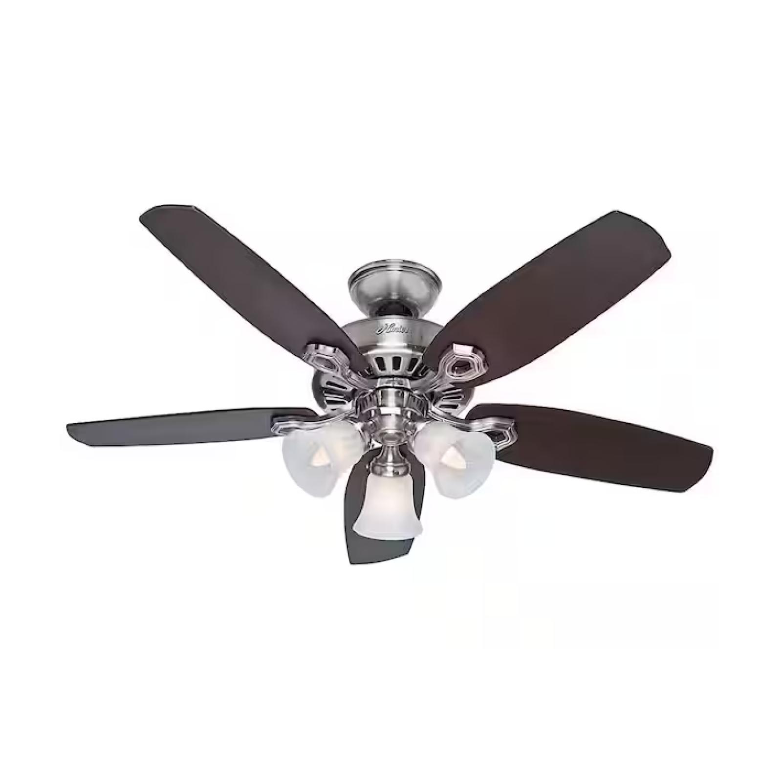 DALLAS LOCATION - Hunter 42 in. Indoor Brushed Nickel Builder Small Room Ceiling Fan with Light Kit - (18 UNITS)