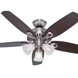 DALLAS LOCATION - Hunter 42 in. Indoor Brushed Nickel Builder Small Room Ceiling Fan with Light Kit - (18 UNITS)
