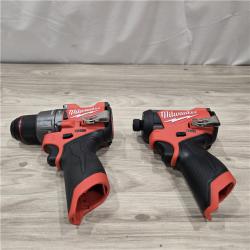 AS-IS Milwaukee 3497-22 12V Hammer Drill and Impact Driver Combo Kit