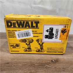 AS-IS DeWalt DCK240C2 20-Volt Max Drill/Driver & Impact Driver Combo Kit  1/2 in.  (2) Batteries