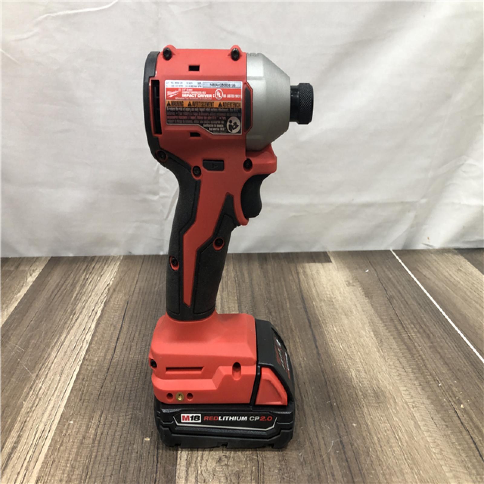 AS-IS Milwaukee 18-Volt Lithium-Ion Compact Brushless Cordless 1/4 in. Impact Driver Kit